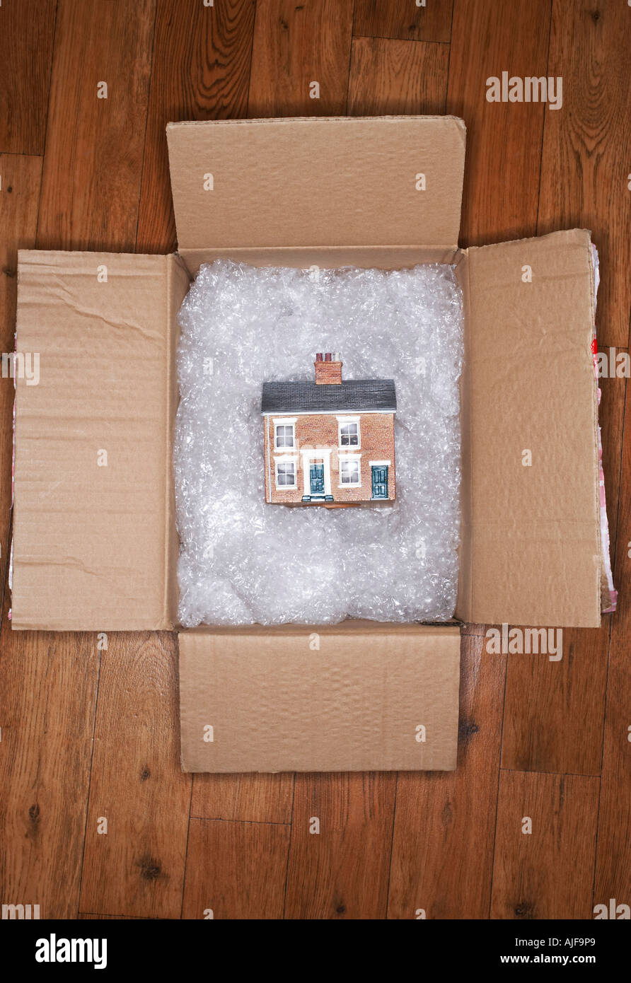 Bubble Wrap Packaging. Brown Box Stock Photo - Image of wrap