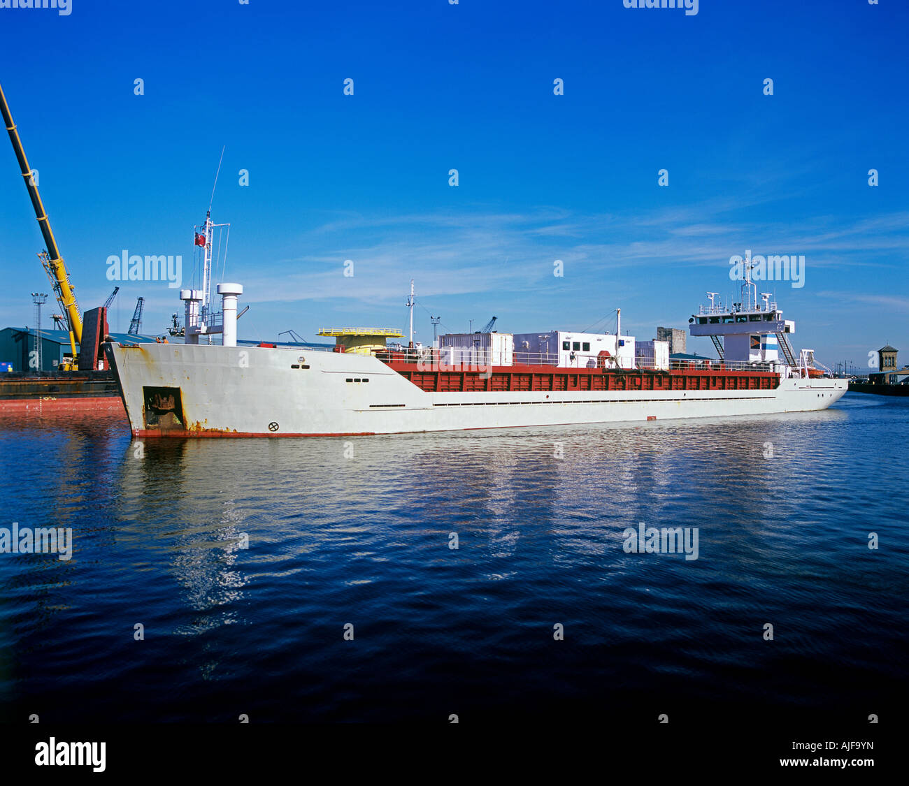 A cargo ship at leith harbour Stock Photo