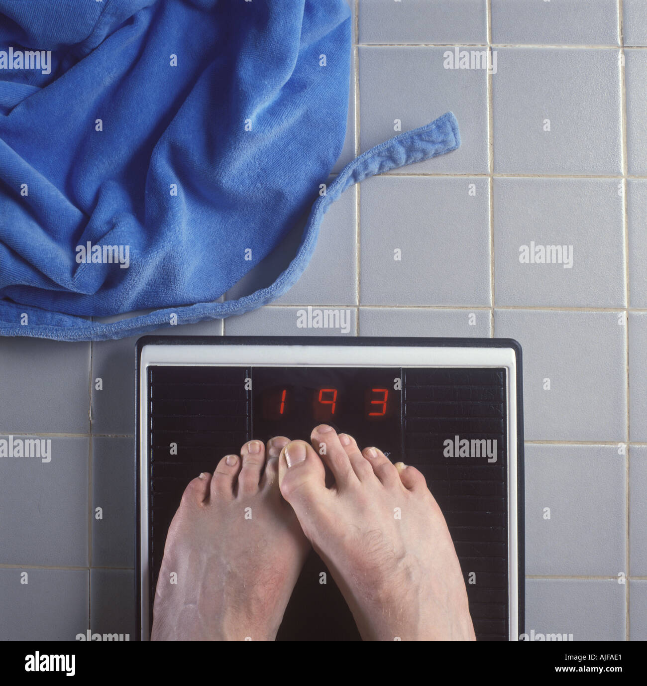 Overweight & Embarrassed Stock Photo