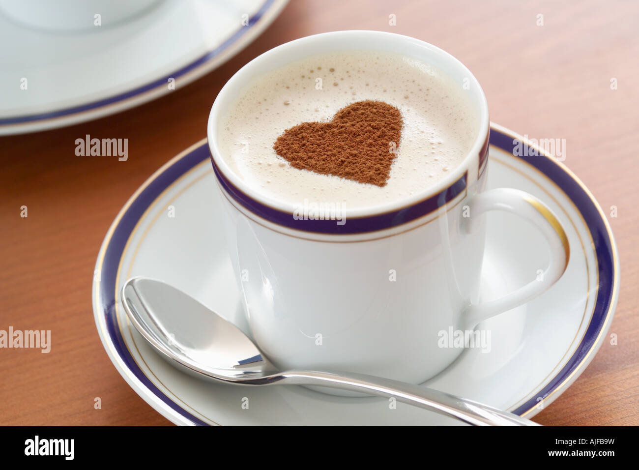 Cappuccino with a heart shape on it Stock Photo