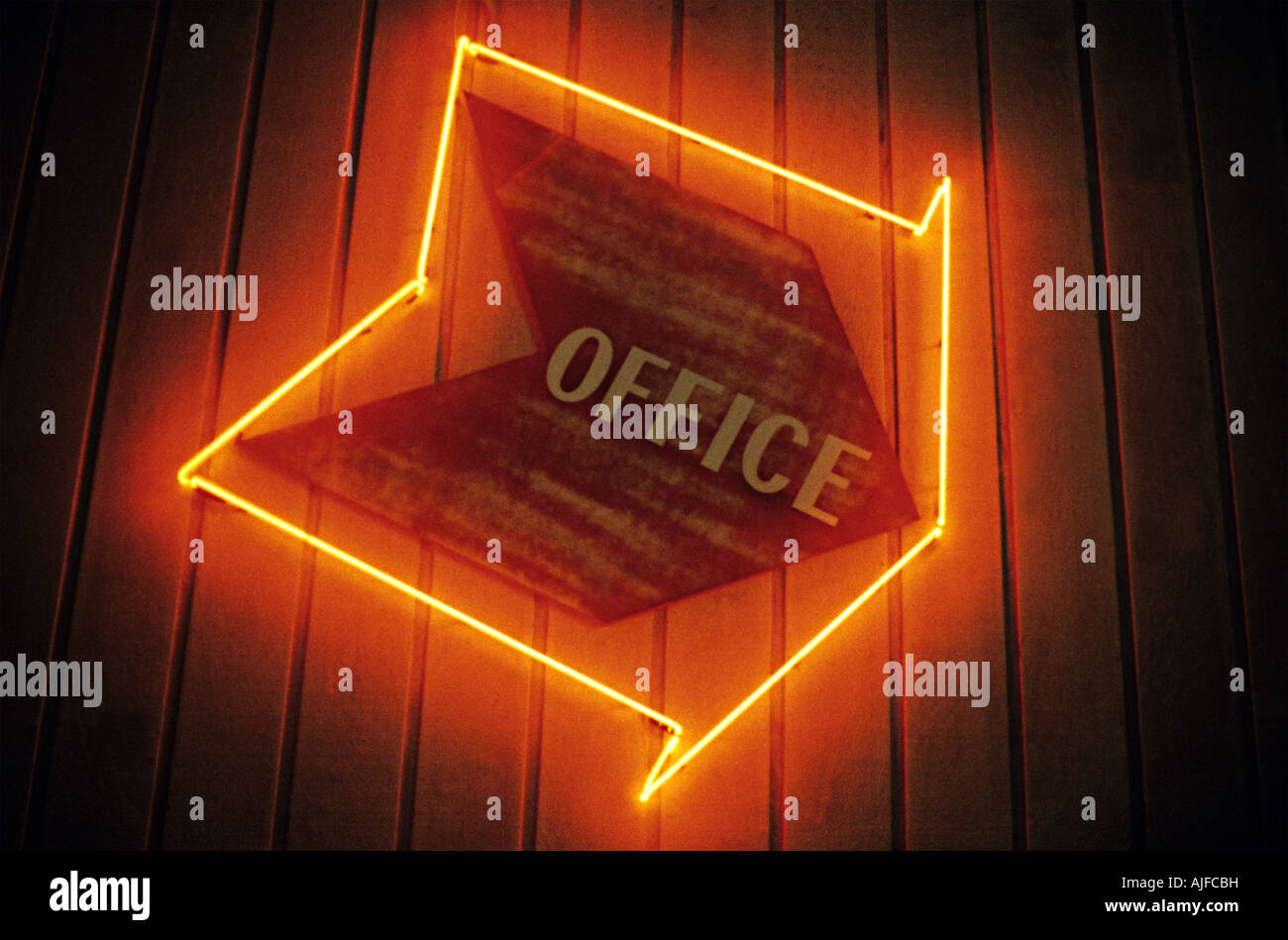 Neon sign for an office Stock Photo
