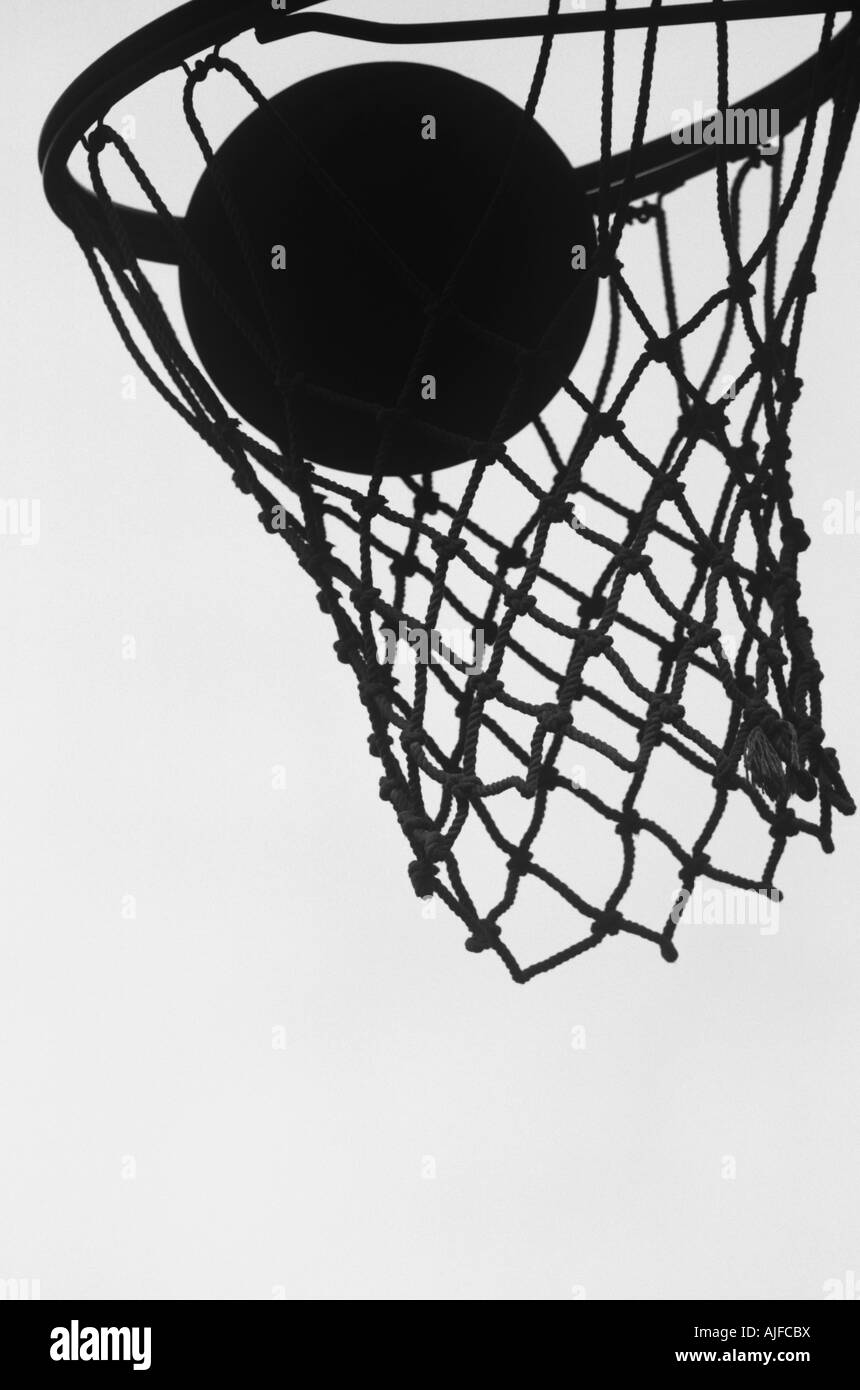 Basketball hoop and ball Stock Photo