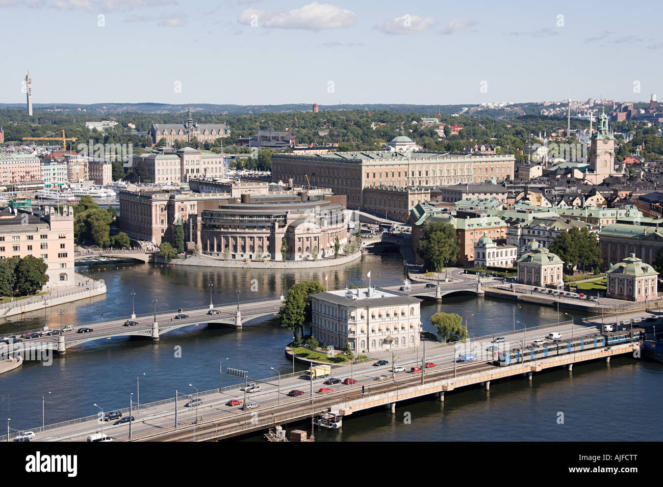 Stockholm palace and parliament Stock Photo