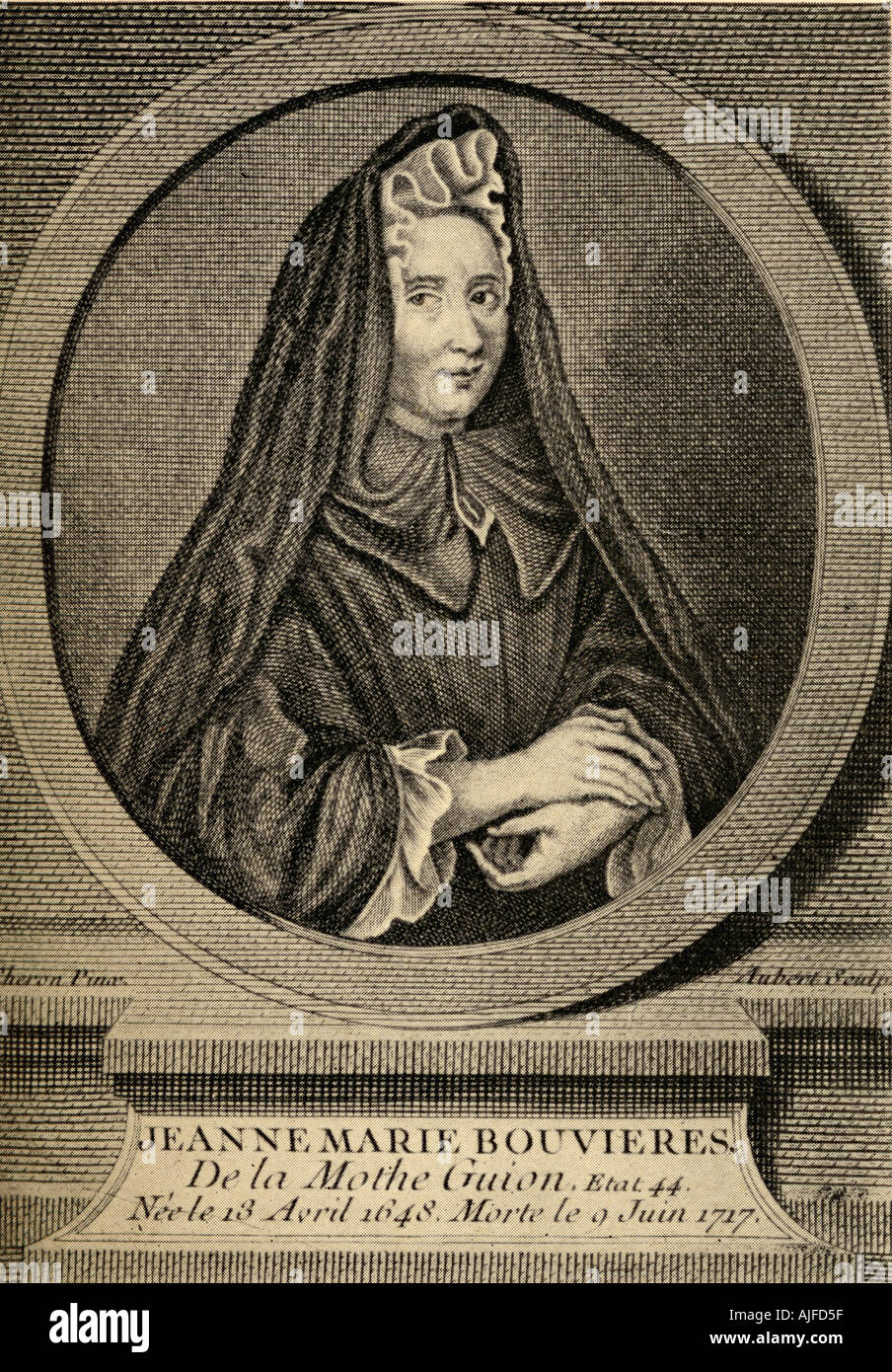 Jeanne-Marie Bouvier de la Motte-Guyon, aka Madame Guyon, 1648 to 1717. French catholic mystic. Stock Photo