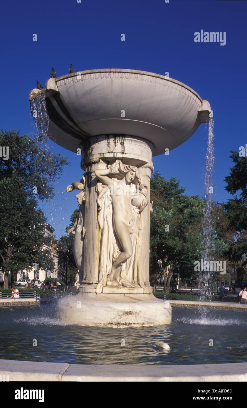 Dupont Circle Fountain in  D C District of Columbia Stock Photo