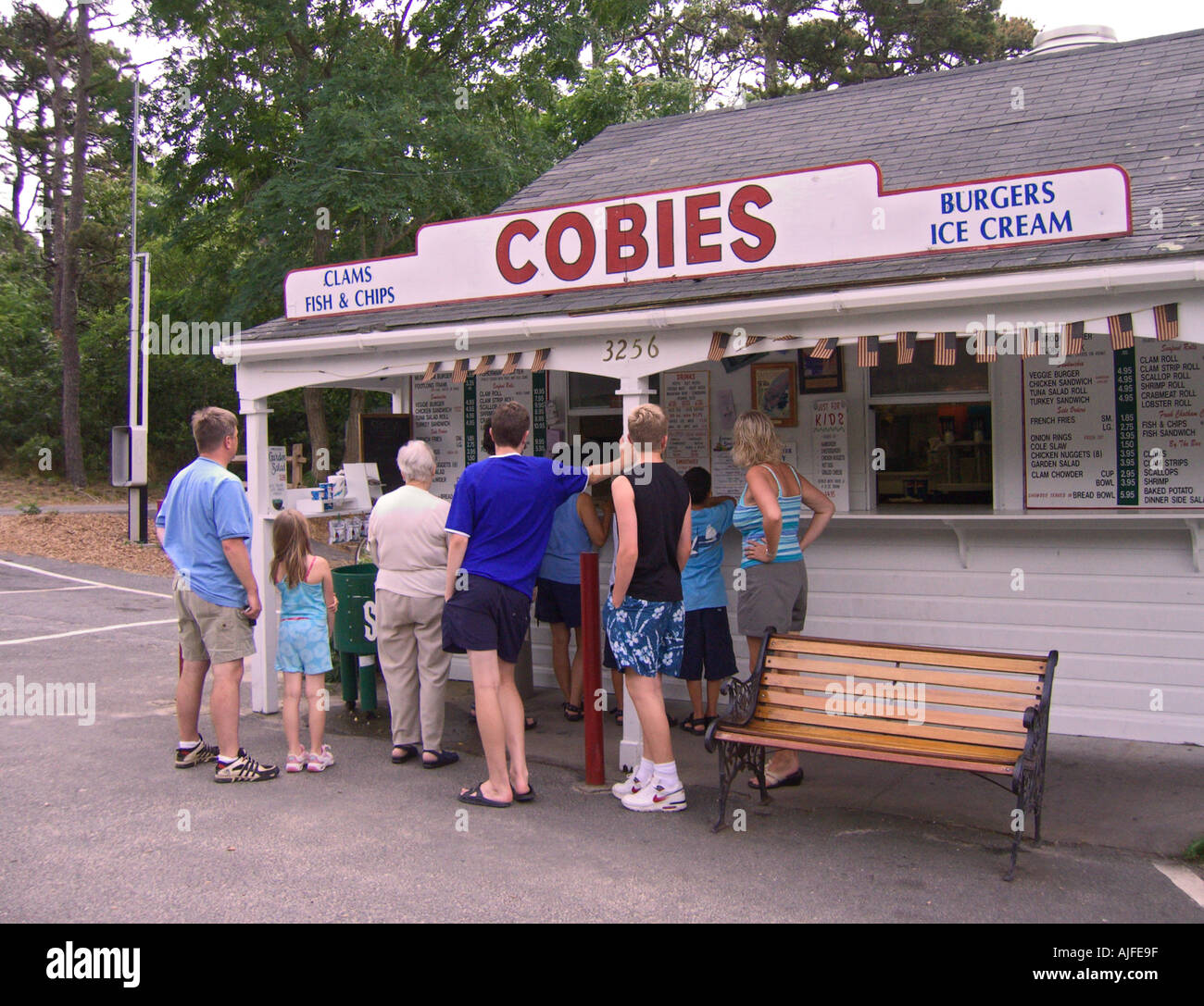 Massachusetts Cape Cod Brewster Nickerson State Park Cobies road side  restaurant near Cape Cod Rail Trail Stock Photo - Alamy