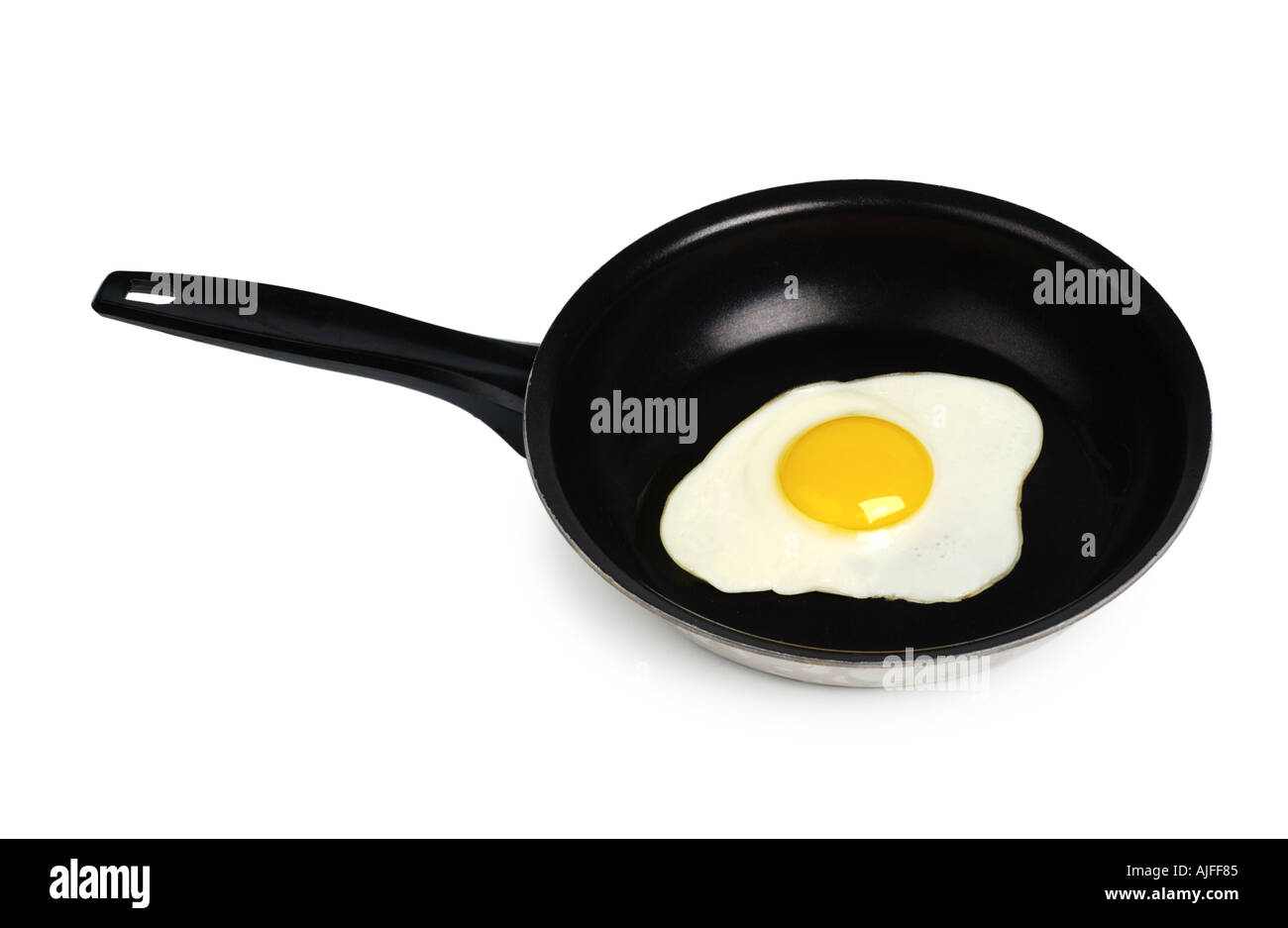 Fried egg in skillet Stock Photo