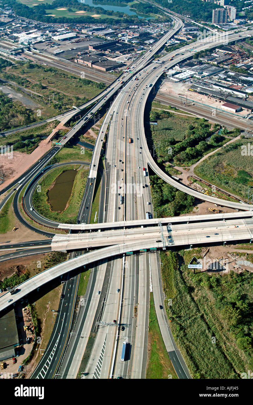 Massive Highway Interchange New Jersey traffic Stock Photo