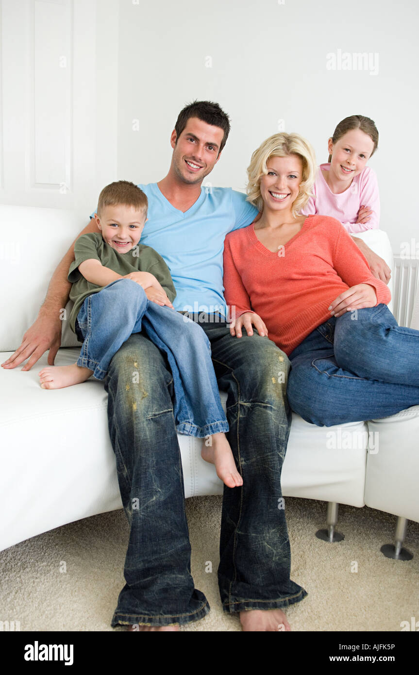 Portrait of a young family Stock Photo