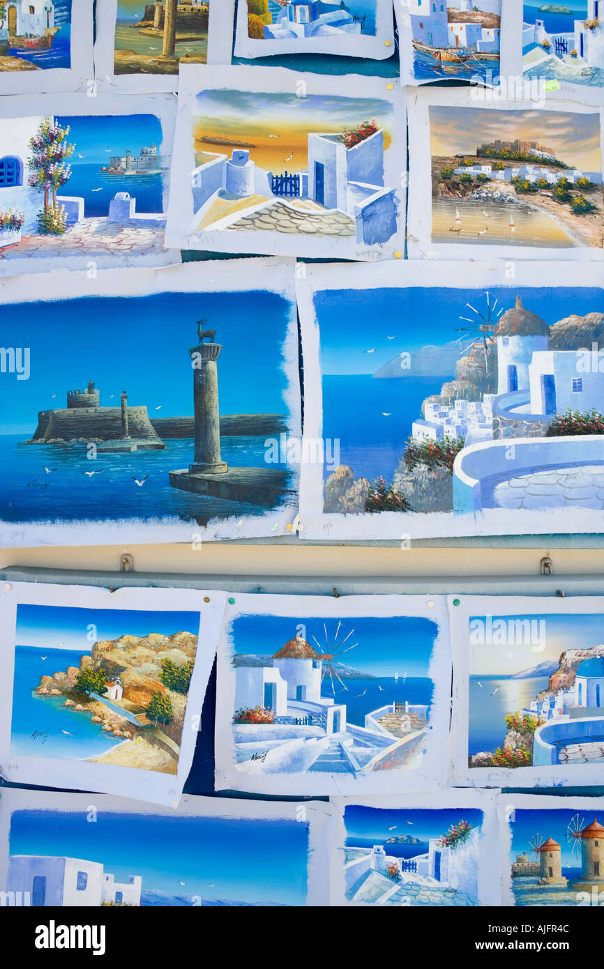 PAINTINGS FOR SALE RHODES GREECE Stock Photo Alamy
