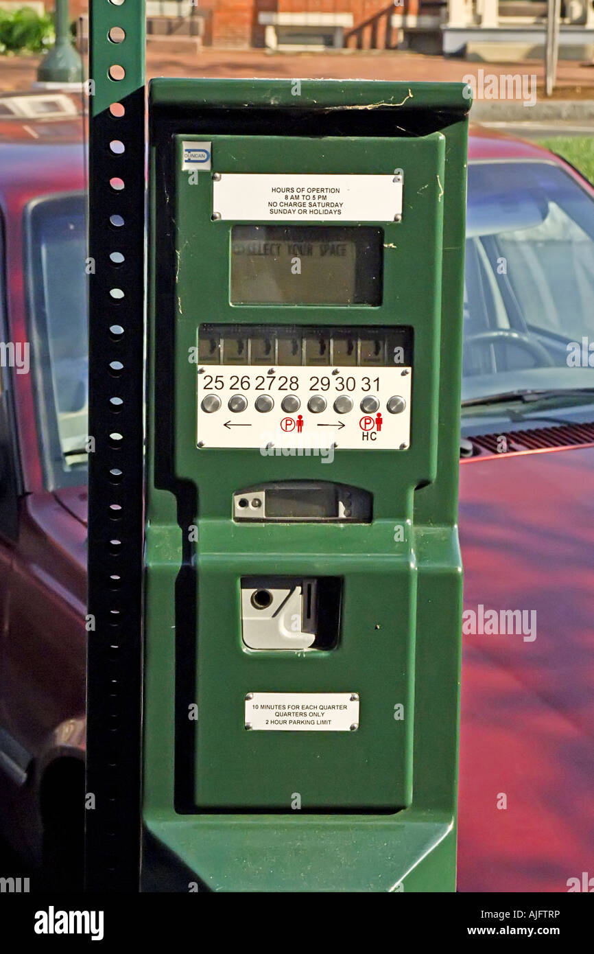 Residents Parking meter in downtown Harrisburg Pennsylvania PA Stock