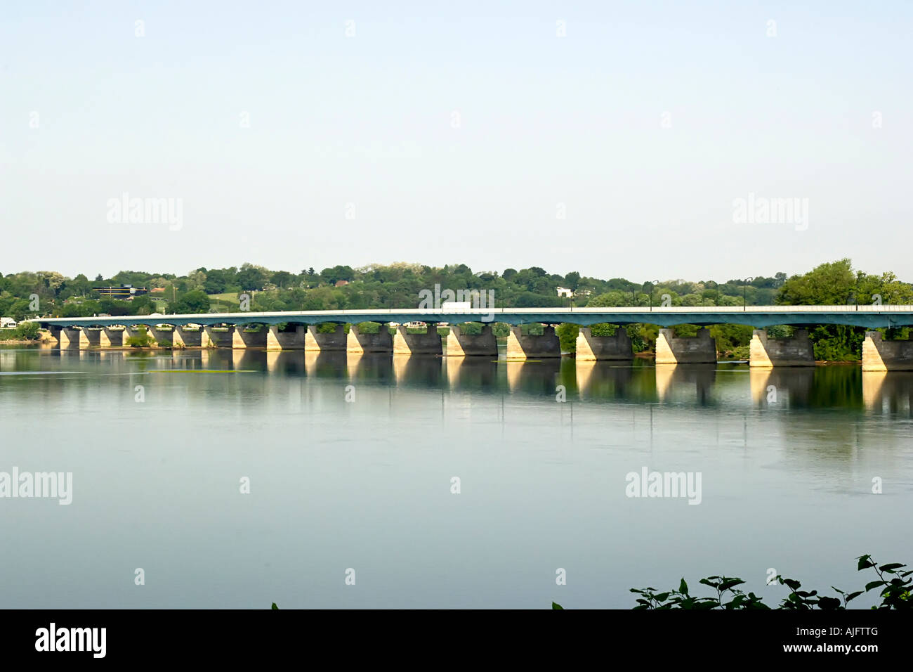 Bridge over the Susquehanna river at Harrisburg Pennsylvania PA Stock Photo