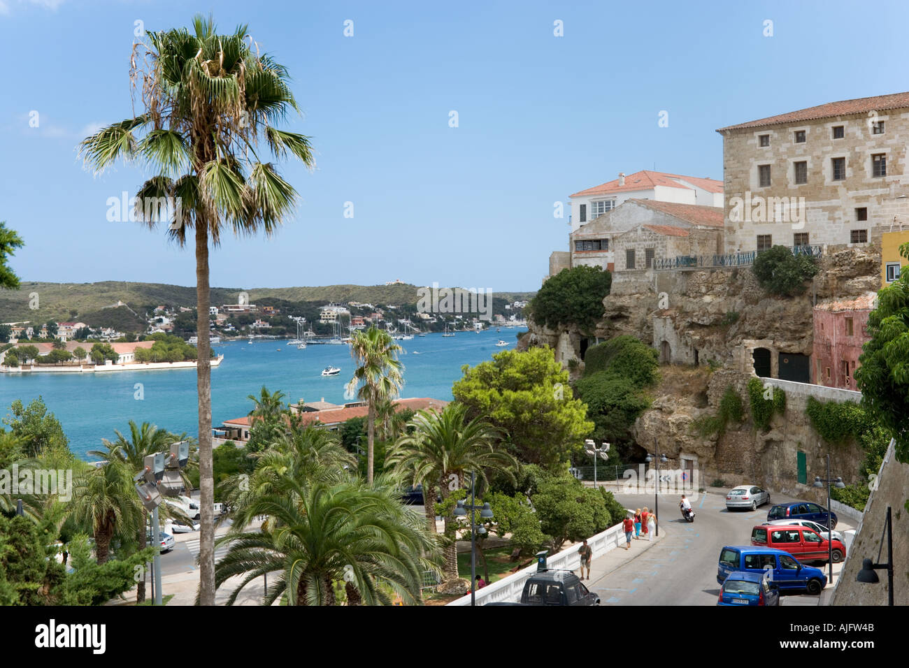 Harbour in the old town, Mahon, Menorca, Balearic Islands, Spain Stock Photo