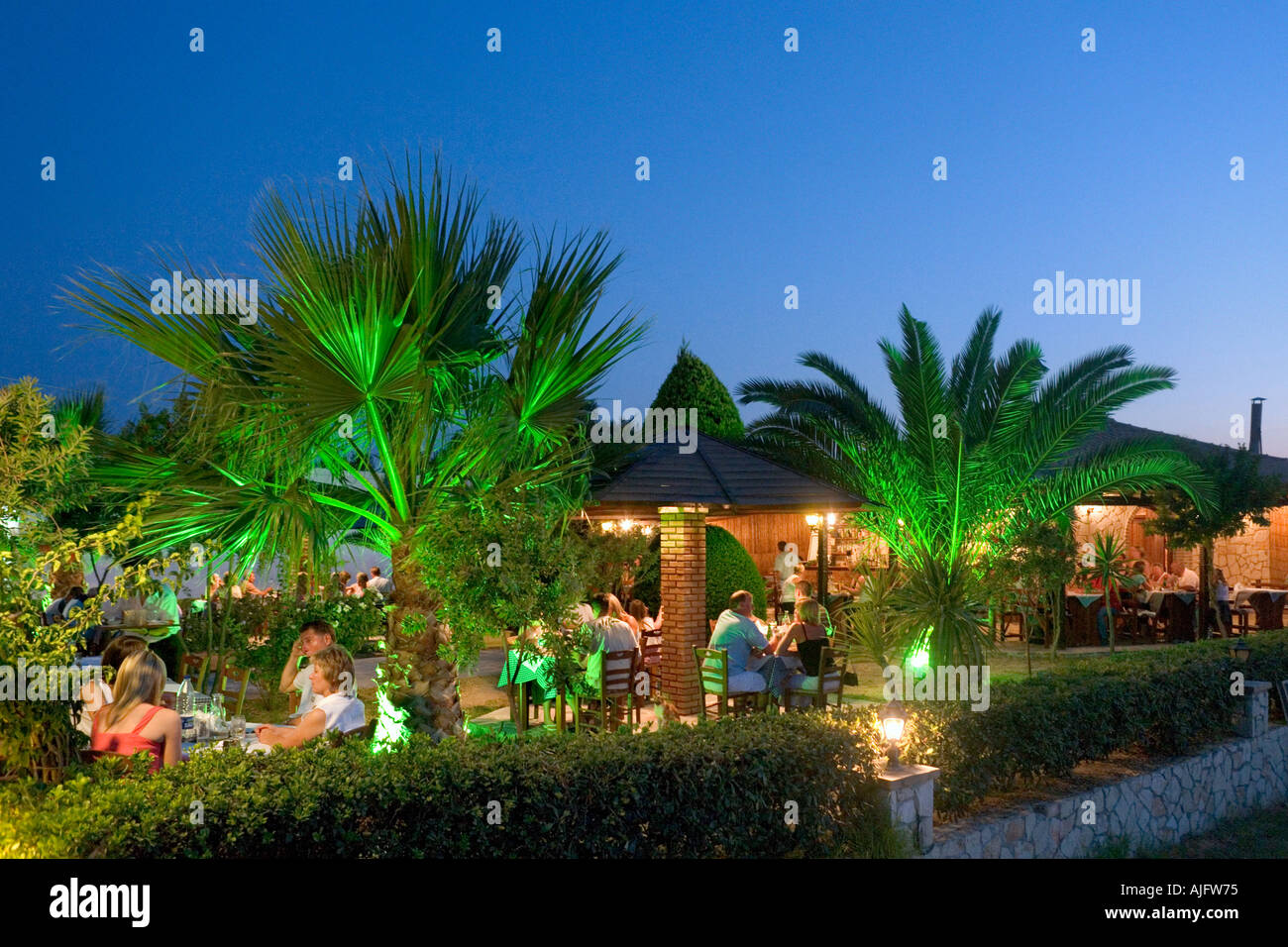 Taverna at Night, Kalamaki, Zakynthos (Zante), Ionian Islands, Greece