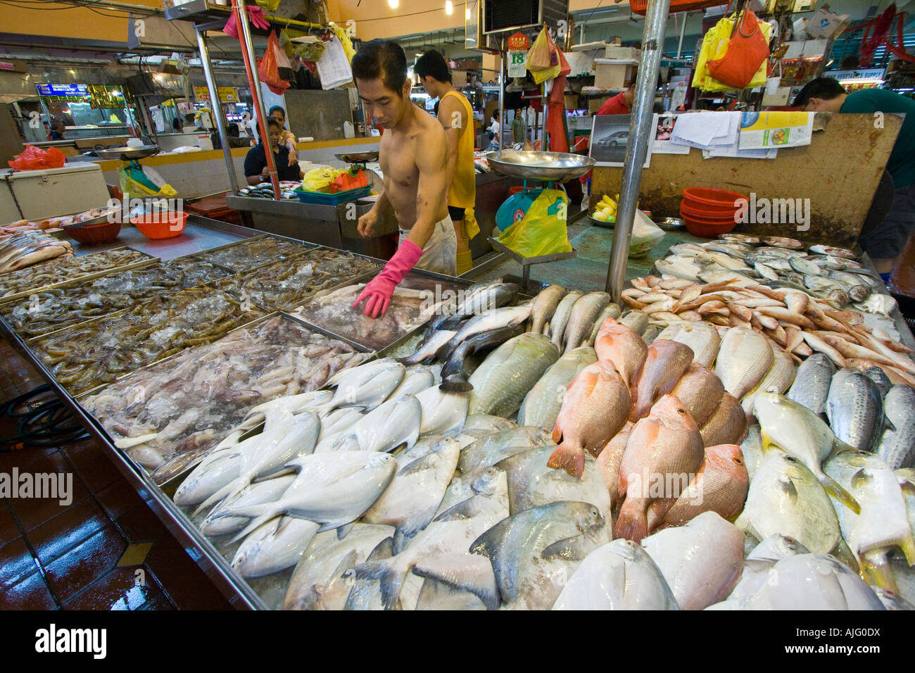 Fish Market in Little India Singapore Stock Photo Alamy