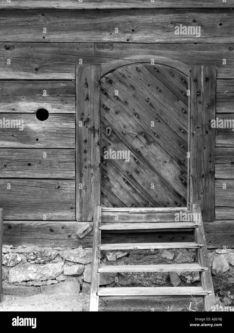 Door frame stairs Black and White Stock Photos & Images - Alamy