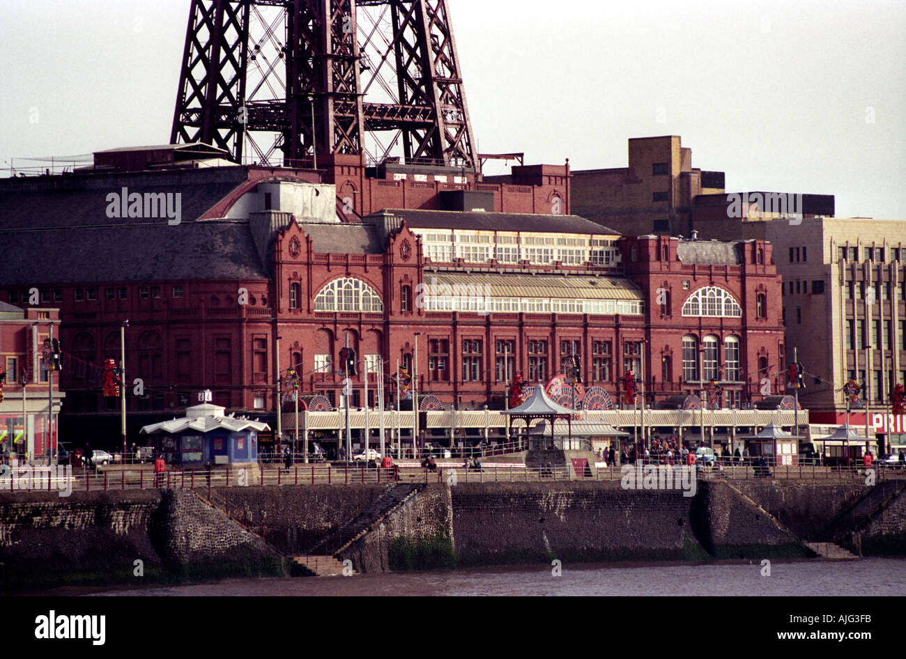 Blackpool tower and sea front Stock Photo