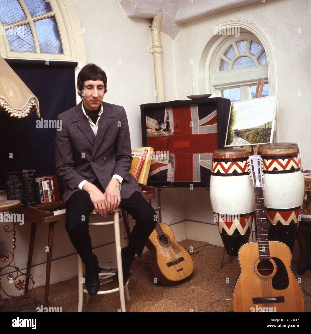 THE WHO Pete Townshend at his London home in 1967.Photo: Tony Gale Stock Photo