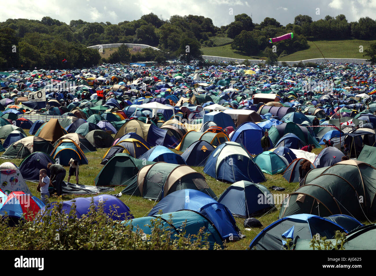 Field of tents Glastonbury music festival 2004 Pilton Somerset England Stock Photo Alamy
