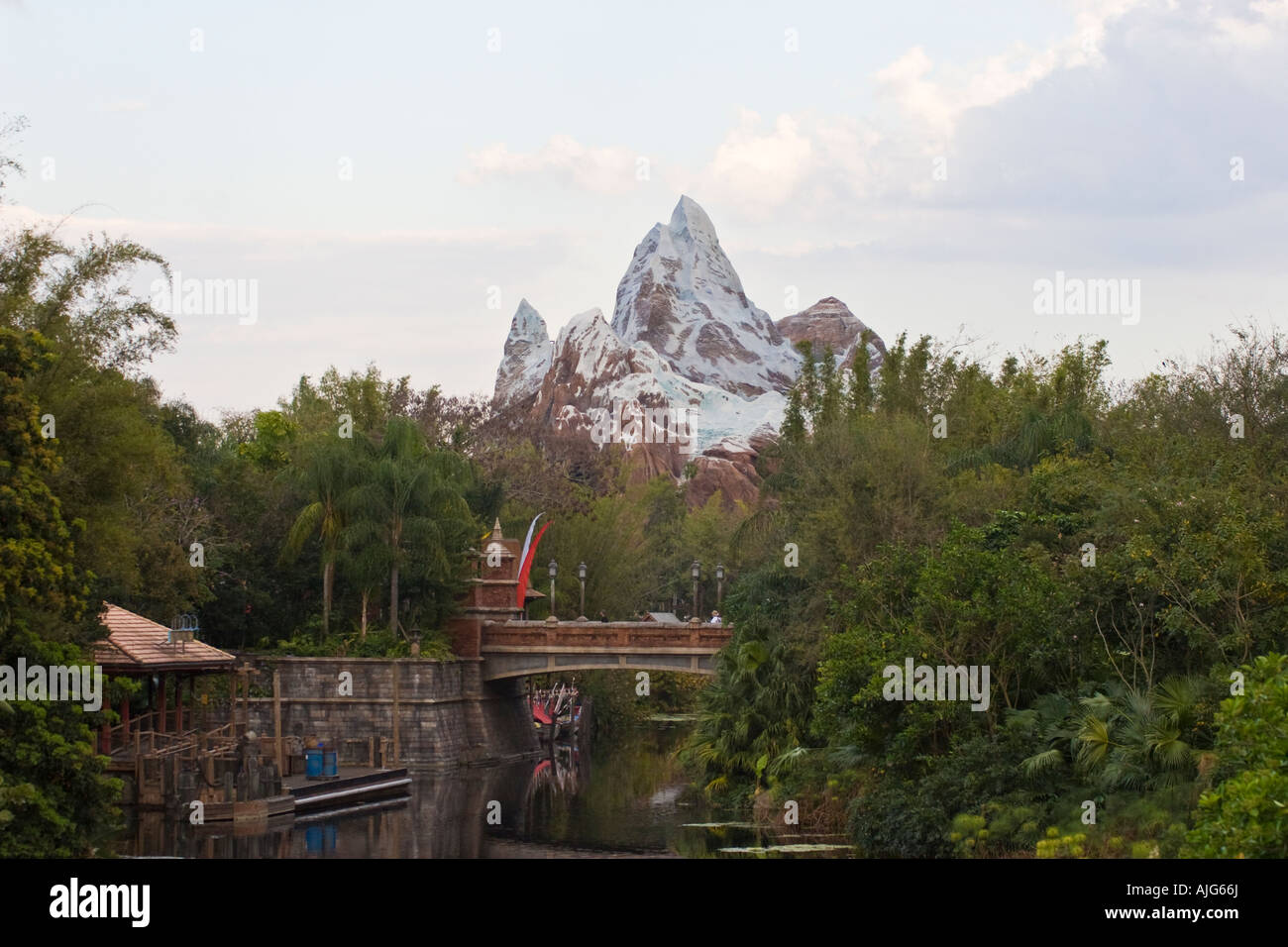 Expedition Everest, Legend of the Forbidden Mountain roller coaster, Disney's Animal Kingdom, Orlando, Florida, United States Stock Photo