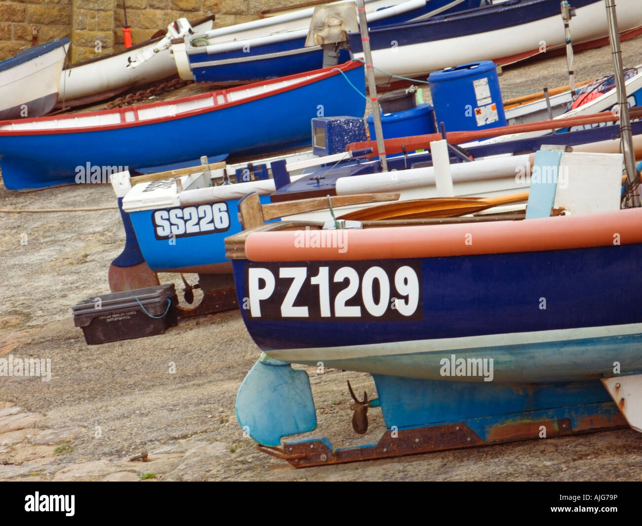Fishing Boats on the slipway Sennen Cove Atlantic Heritage Coast ...