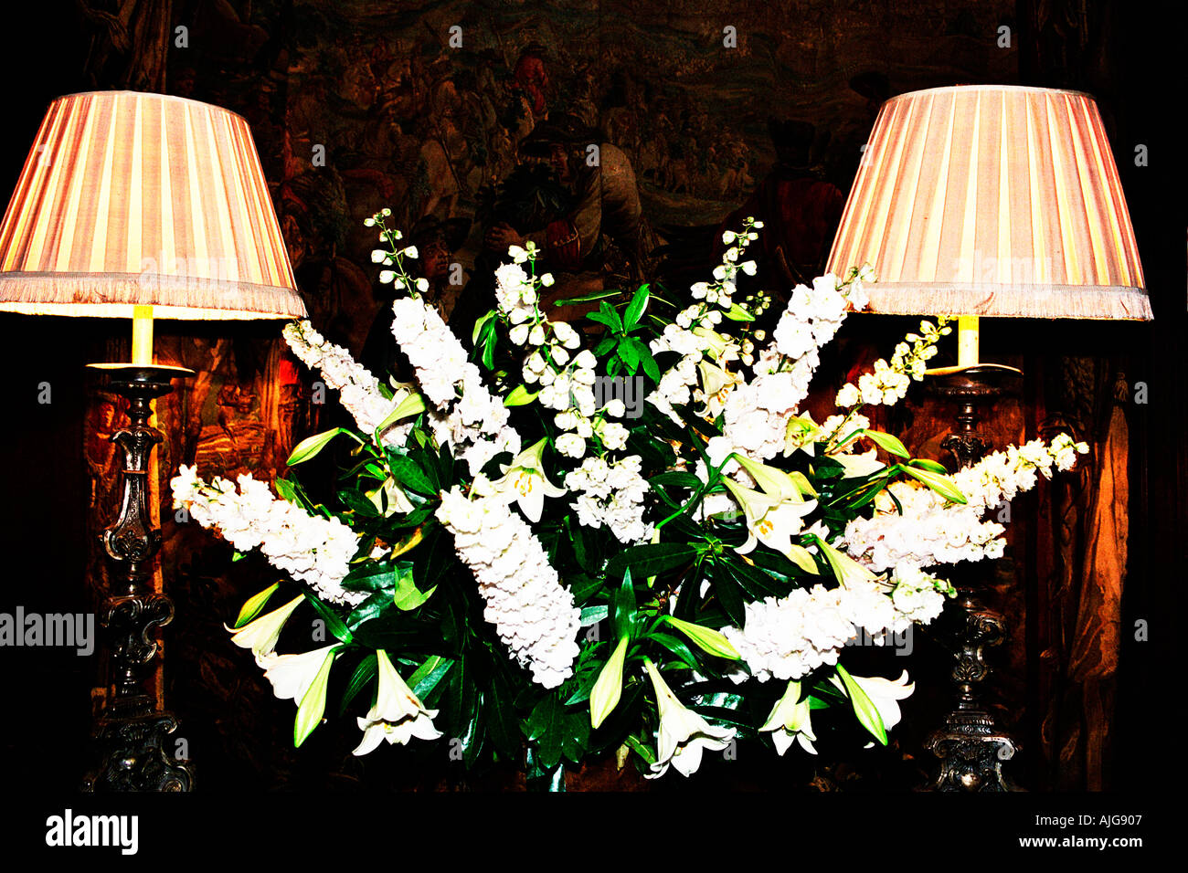 Wedding Table Arrangements Stock Photo Alamy