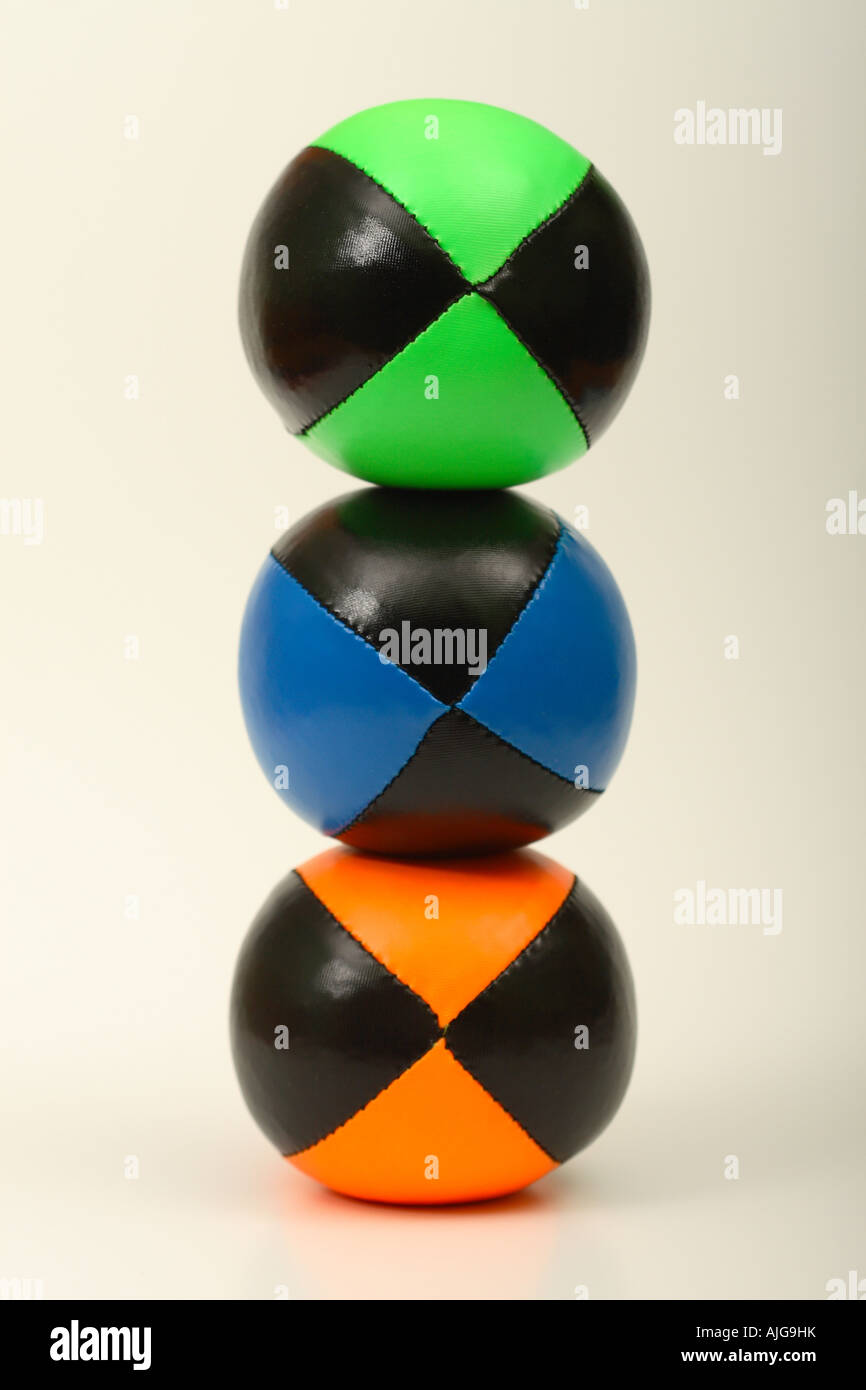3 three juggling balls balancing on top of each other Stock Photo Alamy