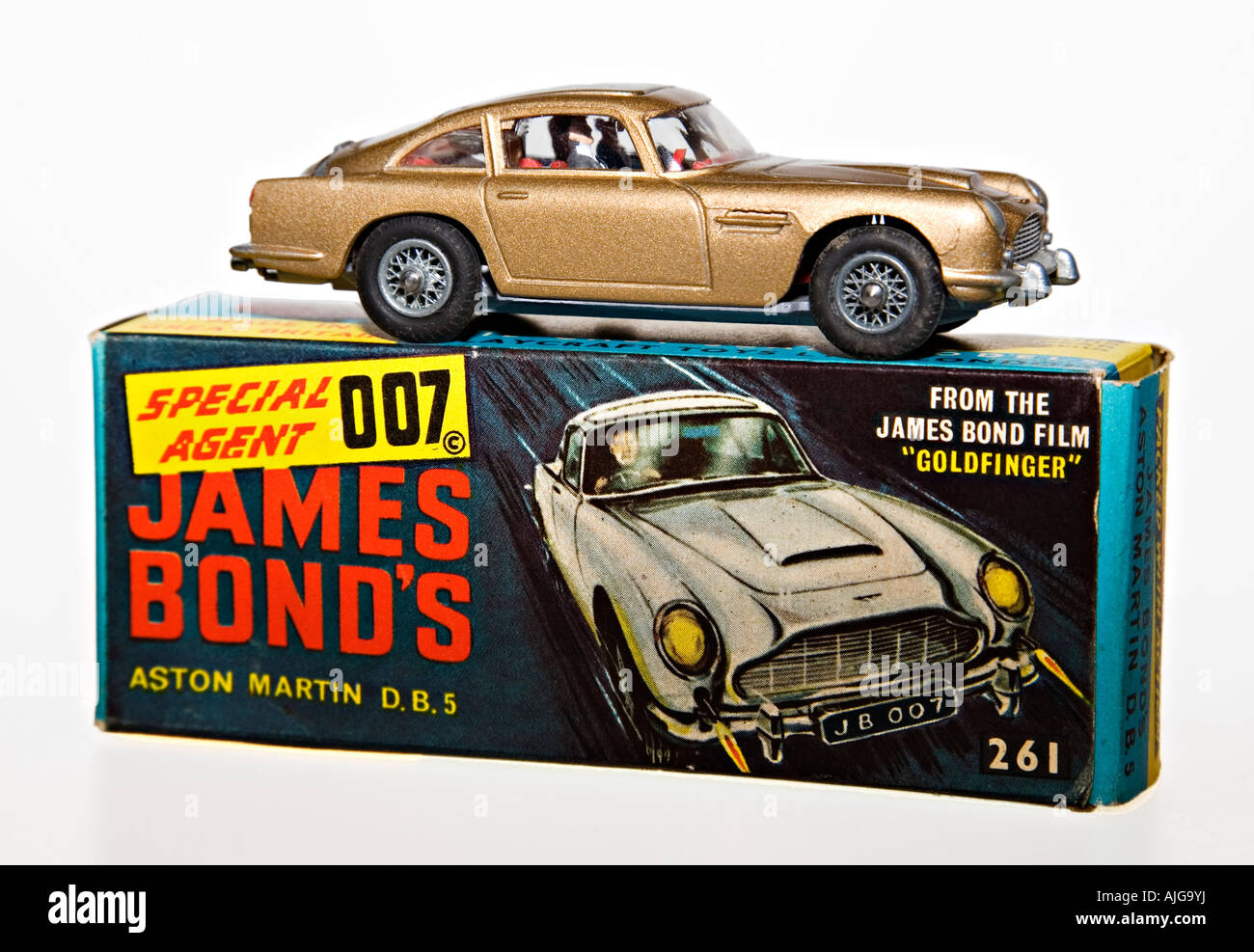 Corgi model car 'James Bond' 007 Aston Martin DB5 with original packaging Stock Photo