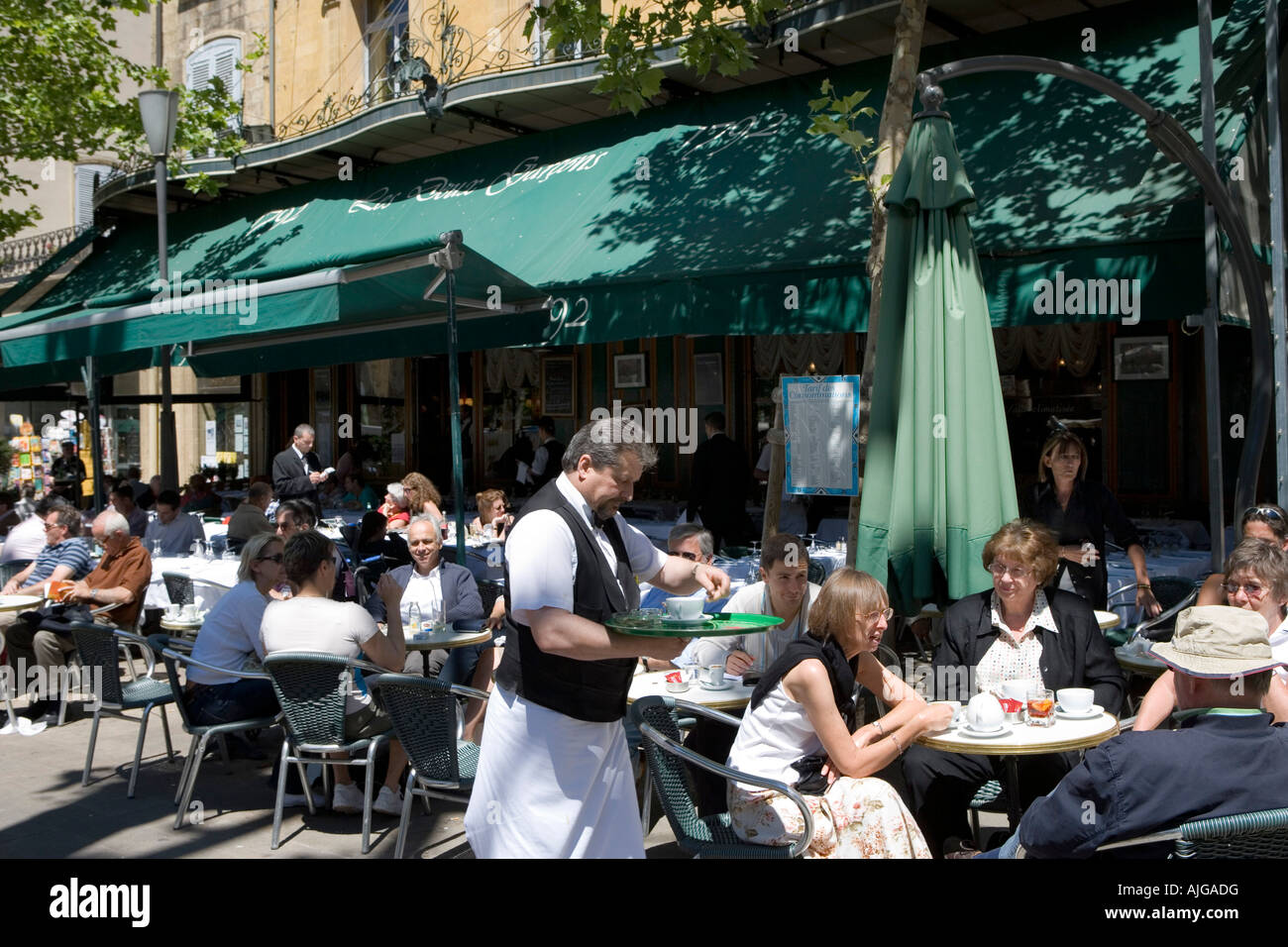 Aix en Provence, The famous Cafe Les Deux Garcons or 2 G Stock Photo