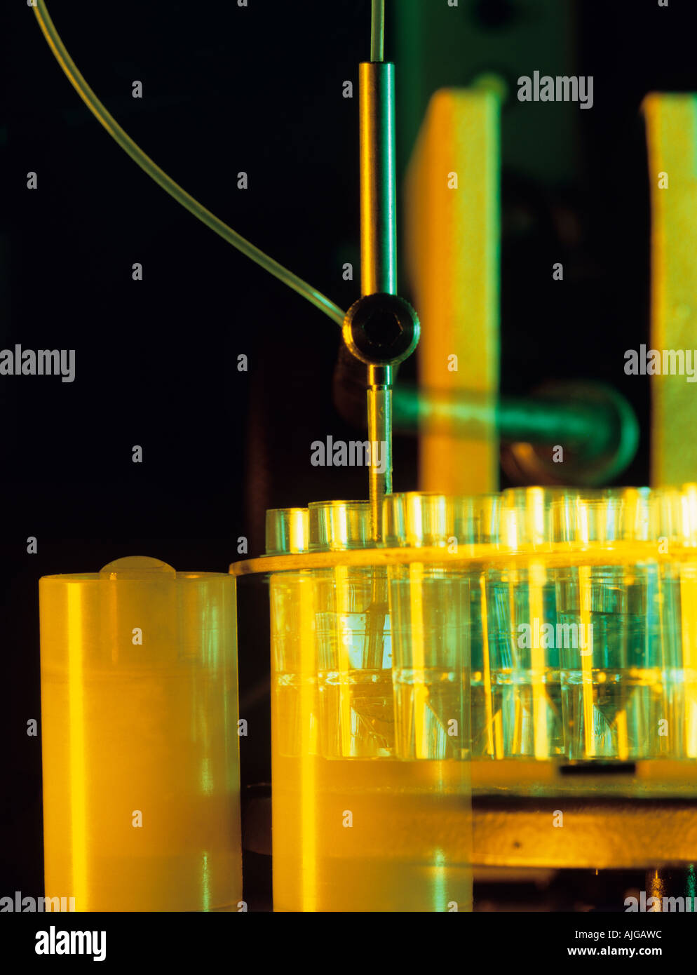 Analysis of chemical liquids using absorption spectrometer equipment, UK, Stock Photo