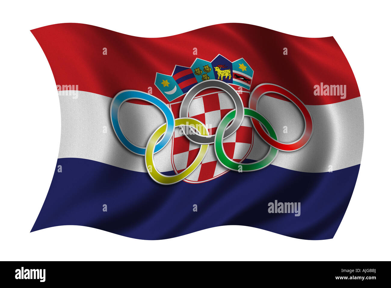 Flag of Croatia with olympic symbol Stock Photo Alamy