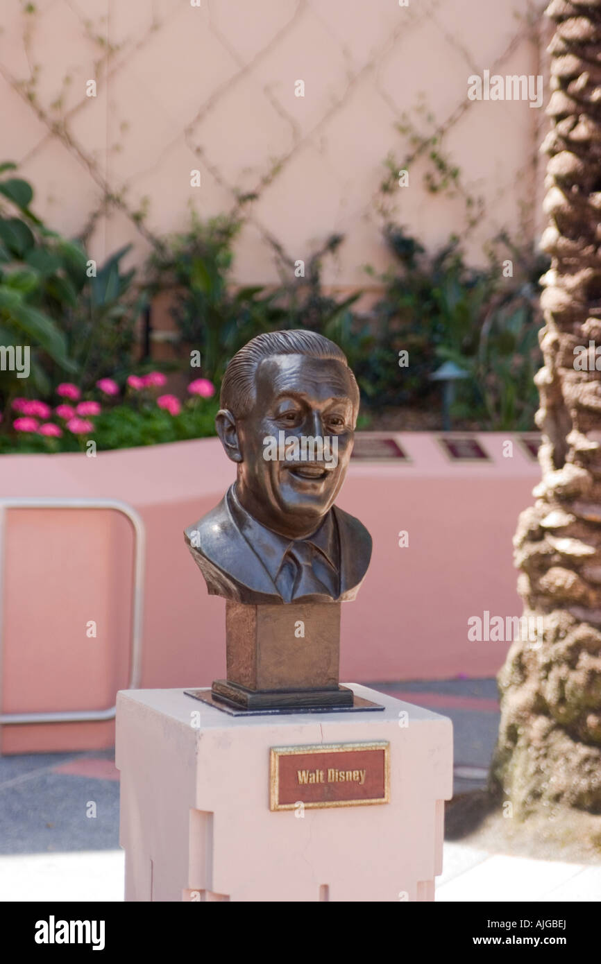 Walter Elias Disney (December 5, 1901 - December 15, 1966) bust at Disney MGM Studios Florida Stock Photo