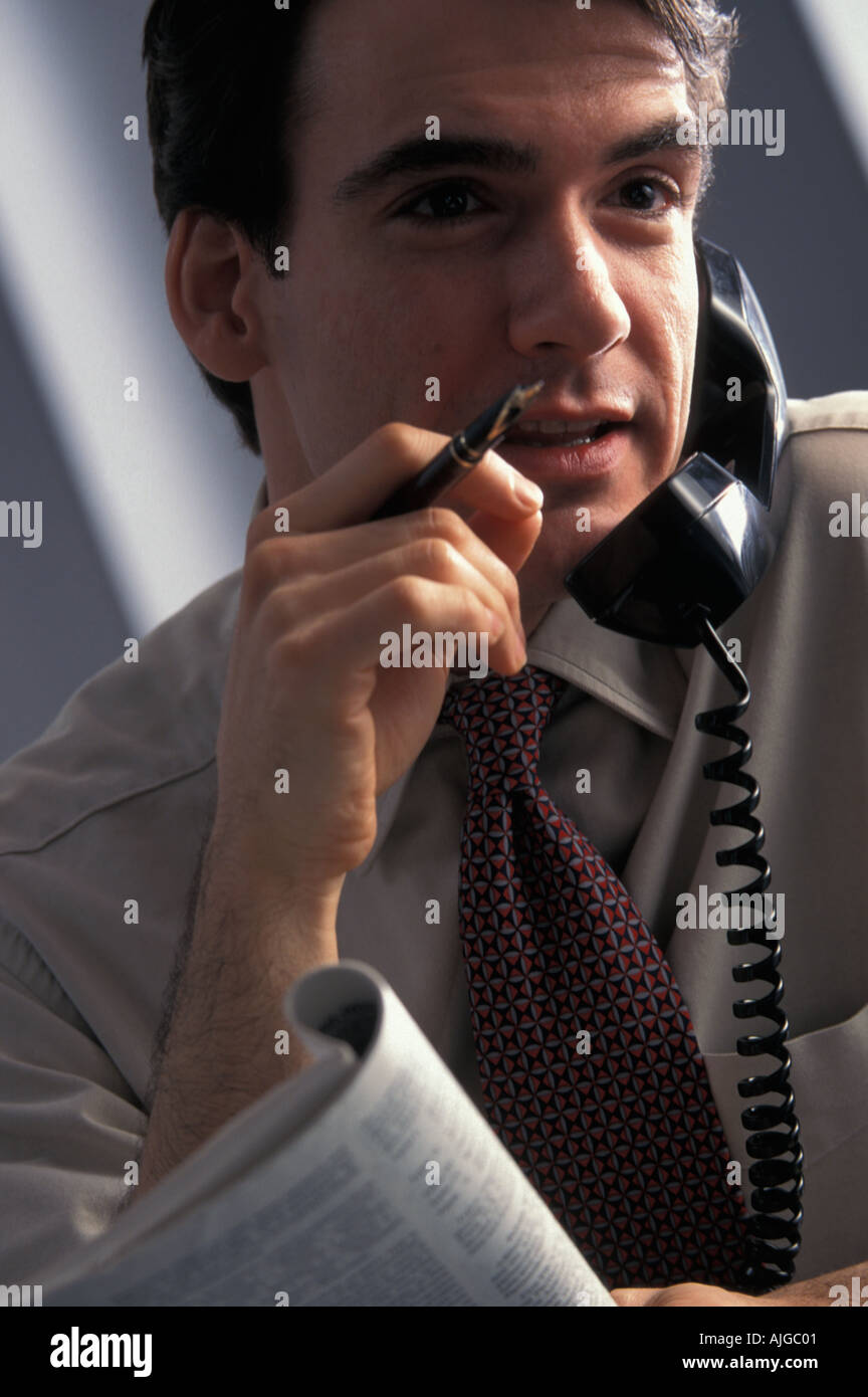 I could've in his office networking on the telephone Stock Photo