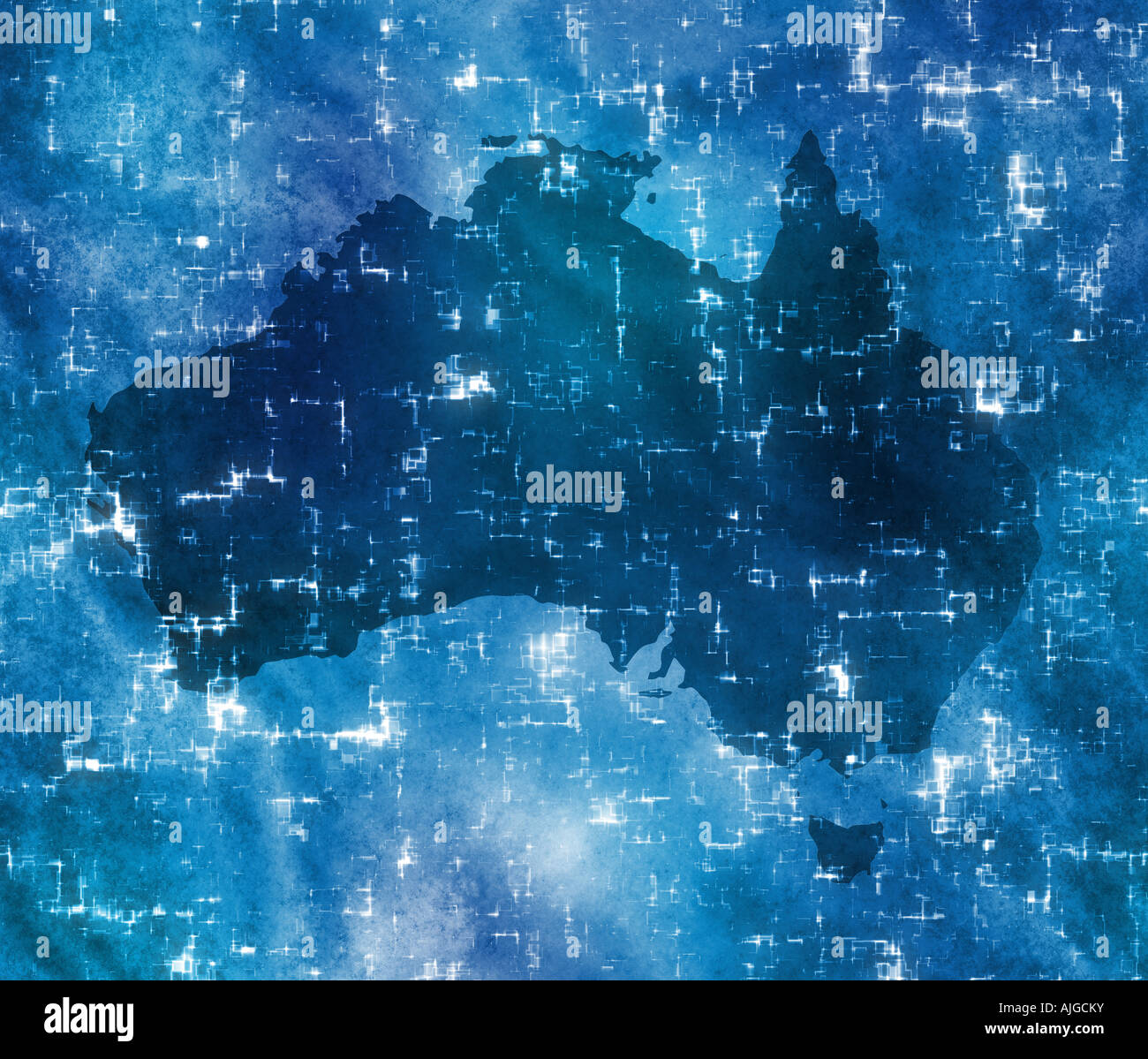 high tech map of australia with static electricity Stock Photo Alamy