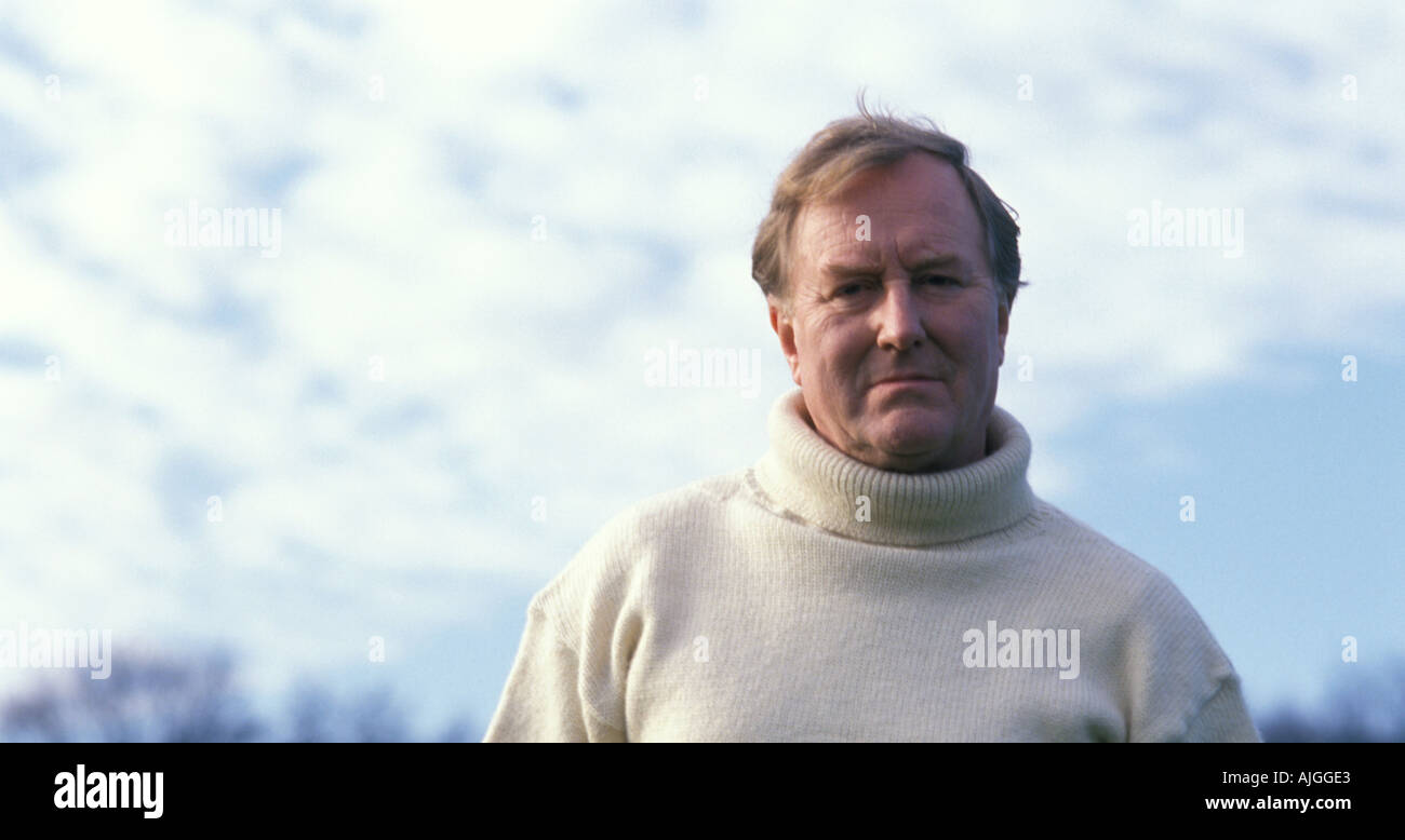 Robert Hardy, the English actor at his home in Oxfordshire, England. Stock Photo