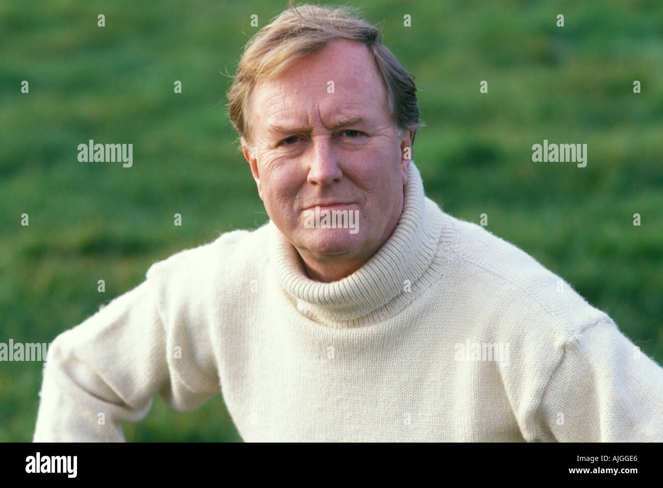 Robert Hardy, the English actor at his home in Oxfordshire, England. Stock Photo