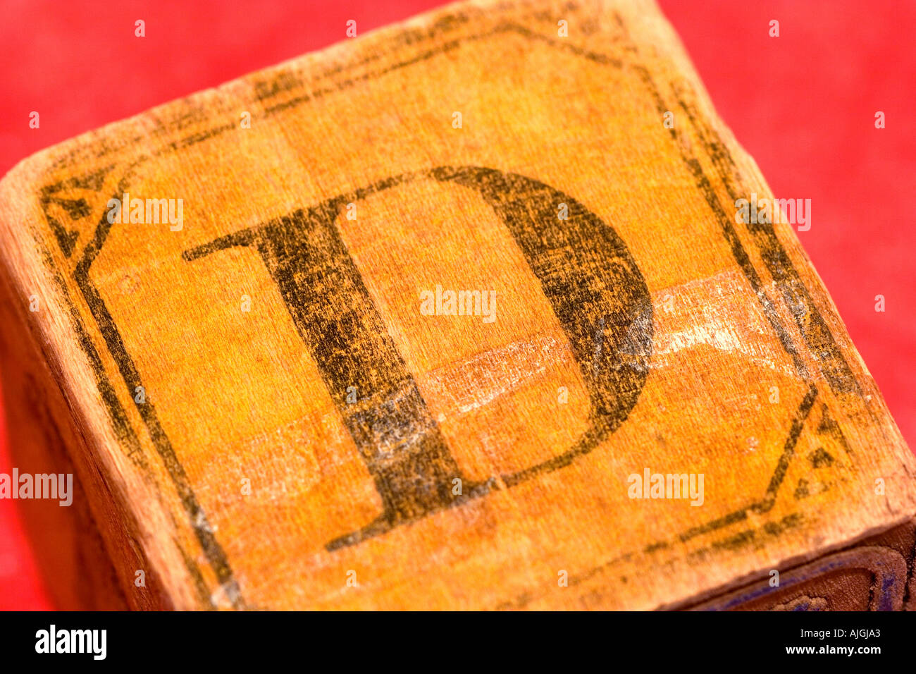 Letter D on a child s block Stock Photo
