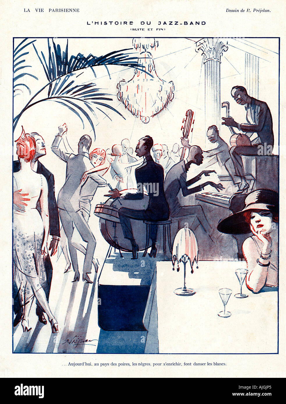 Histoire Du Jazz Band, 1921, Aujourdhui, au pays des poires, les negres, pour senricher, font danser les blancs Stock Photo