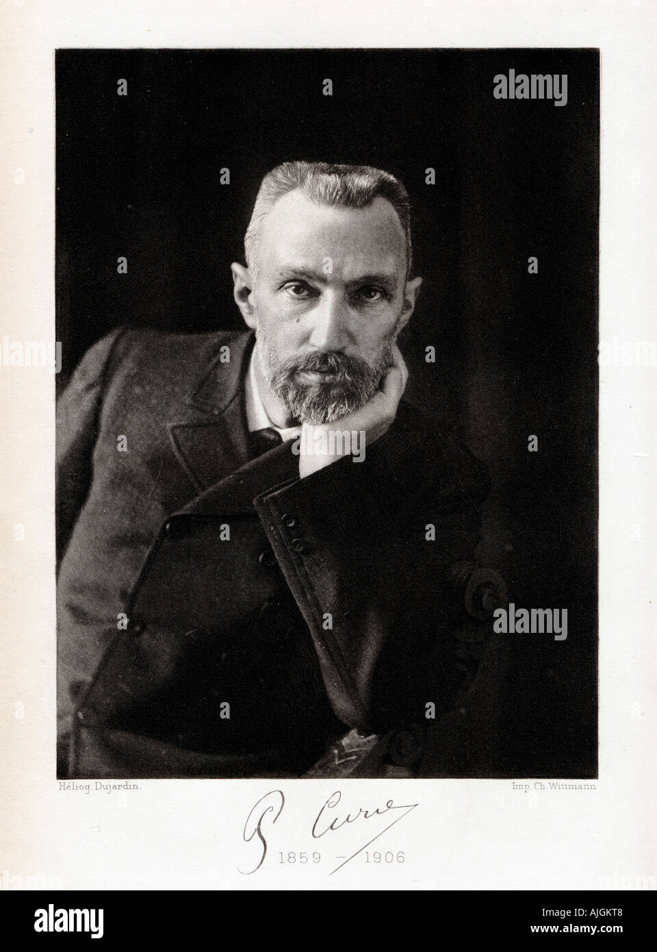 Pierre Curie, who won the 1903 Nobel prize for chemistry, in a portrait which was the favourite of his wife Marie Stock Photo