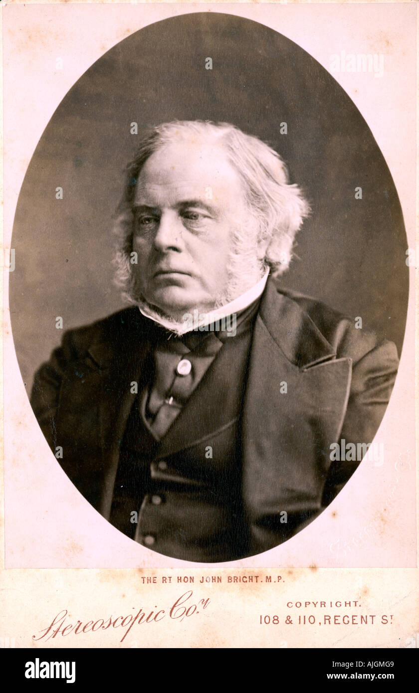John Bright, 1880, Victorian Radical, liberal statesman, Quaker, orator and MP for first Manchester and then Birmingham Stock Photo