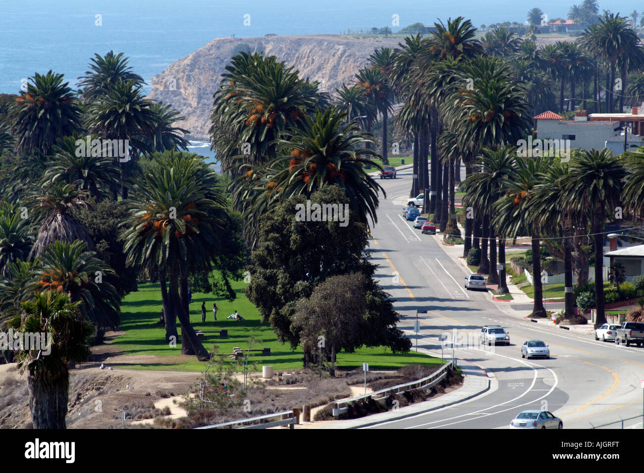 Pacific Ocean and Highway at San Pedro Southern California USA Stock ...