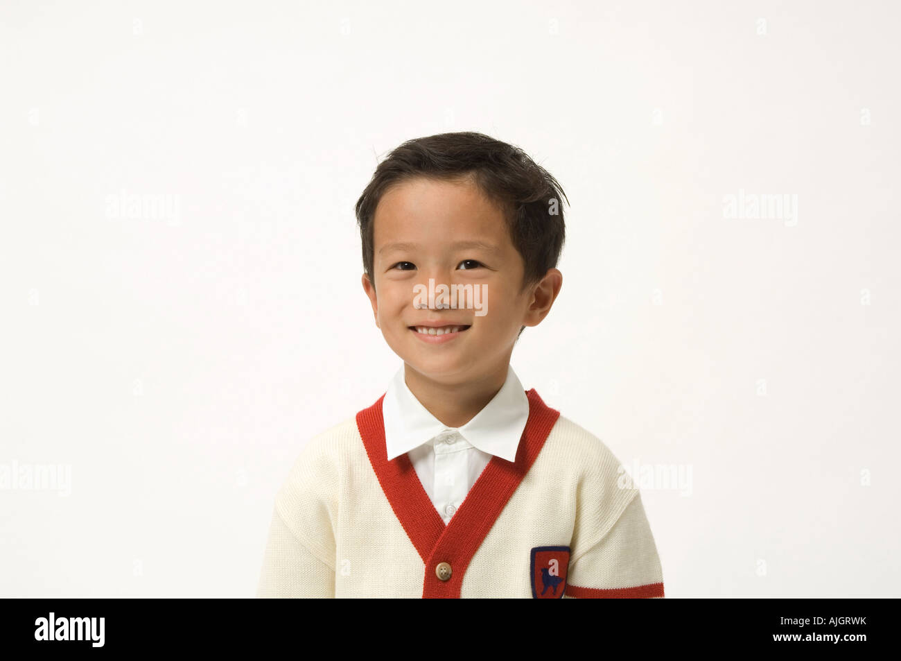 Elementary age boy smiling Stock Photo