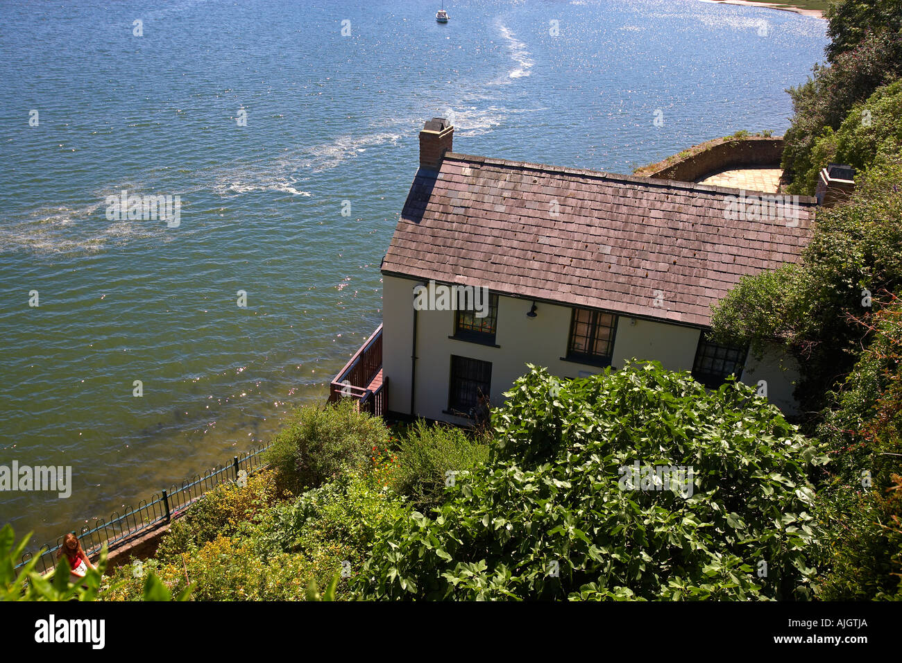 The Boathouse in Laugharne where Dylan Thomas lived Stock Photo