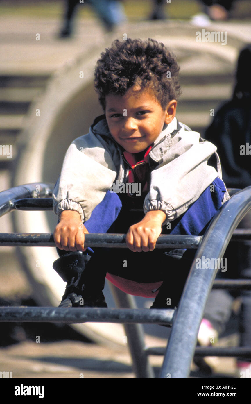Pre school black boy at playground Stock Photo - Alamy