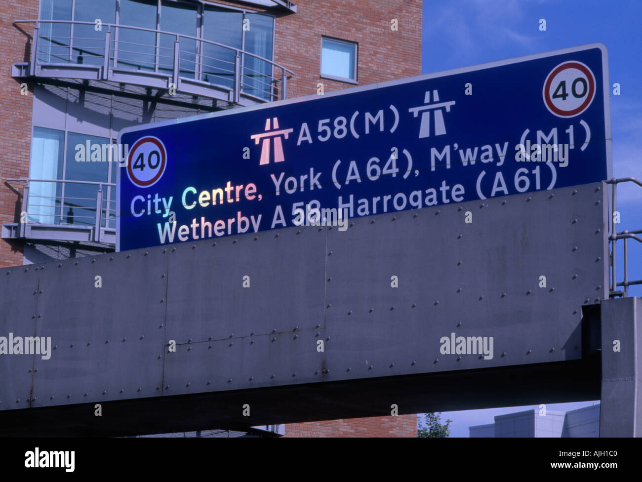 Directions signs Leeds West Yorkshire Stock Photo Alamy