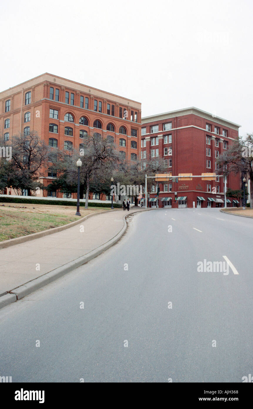 The Dallas Texas school book depository site on Commerce Street of the President JFK John F Kennedy assassination murder by Lee Stock Photo