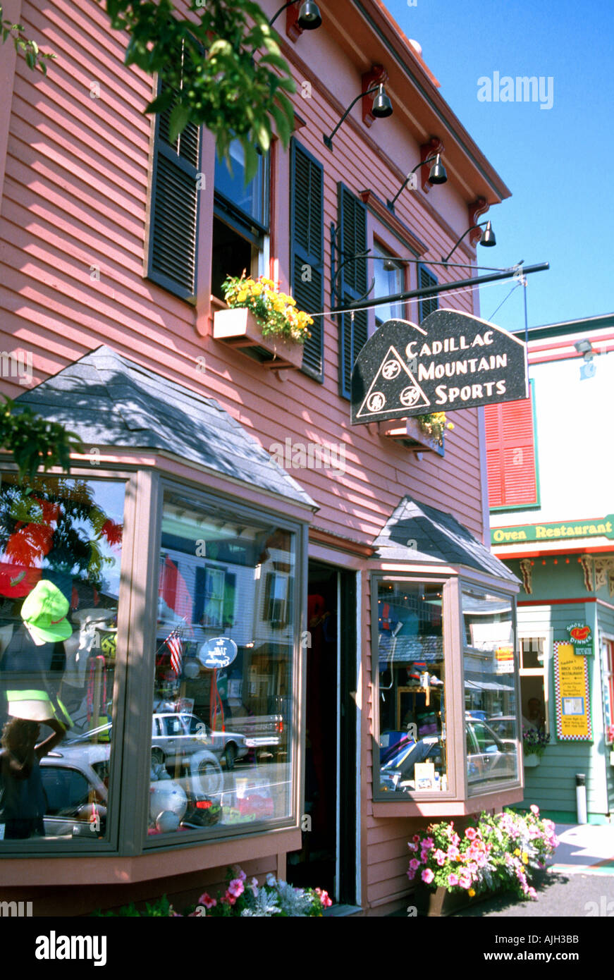 The shopping district Bar Harbor Maine Stock Photo Alamy