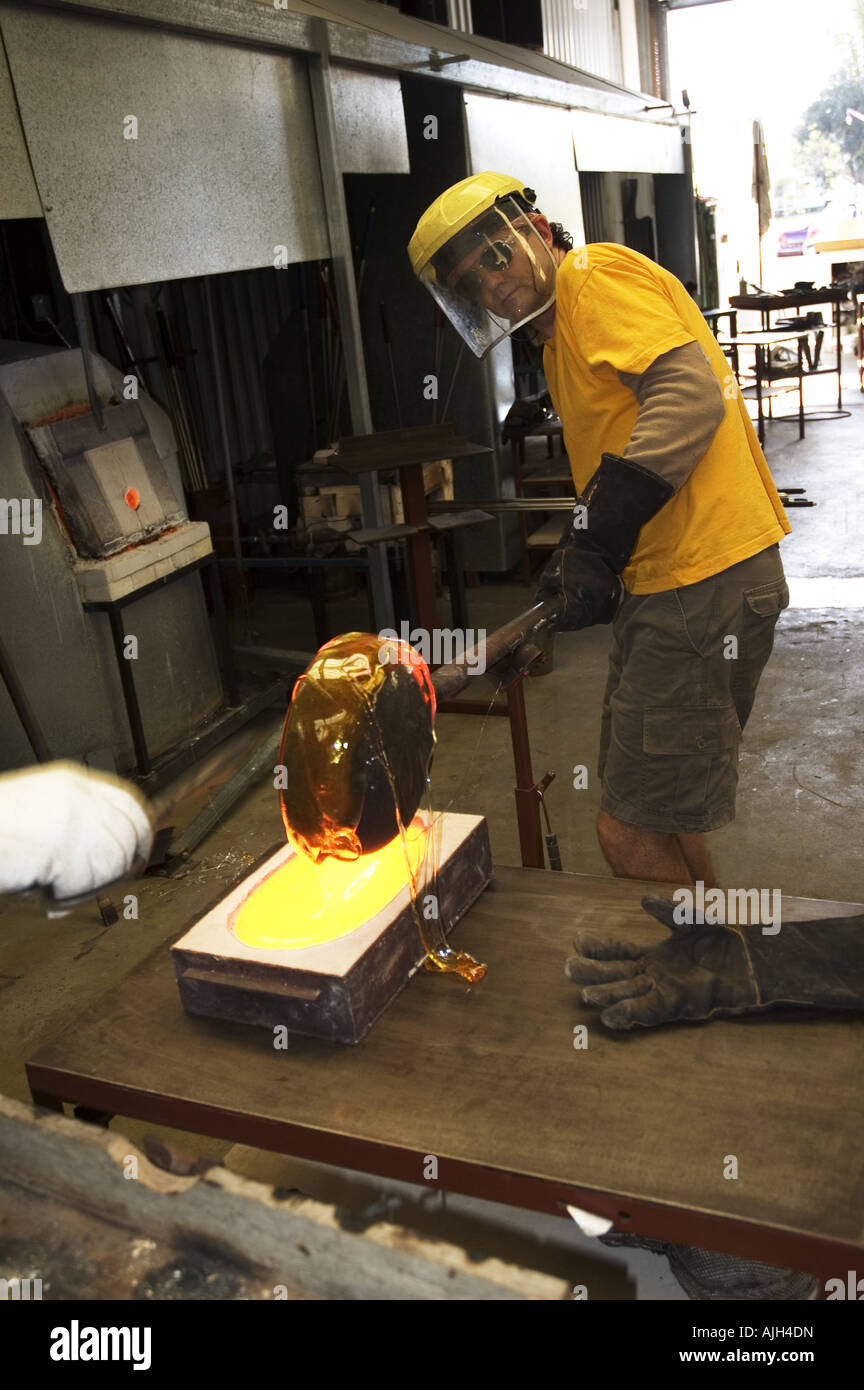 pouring molten glass Stock Photo - Alamy