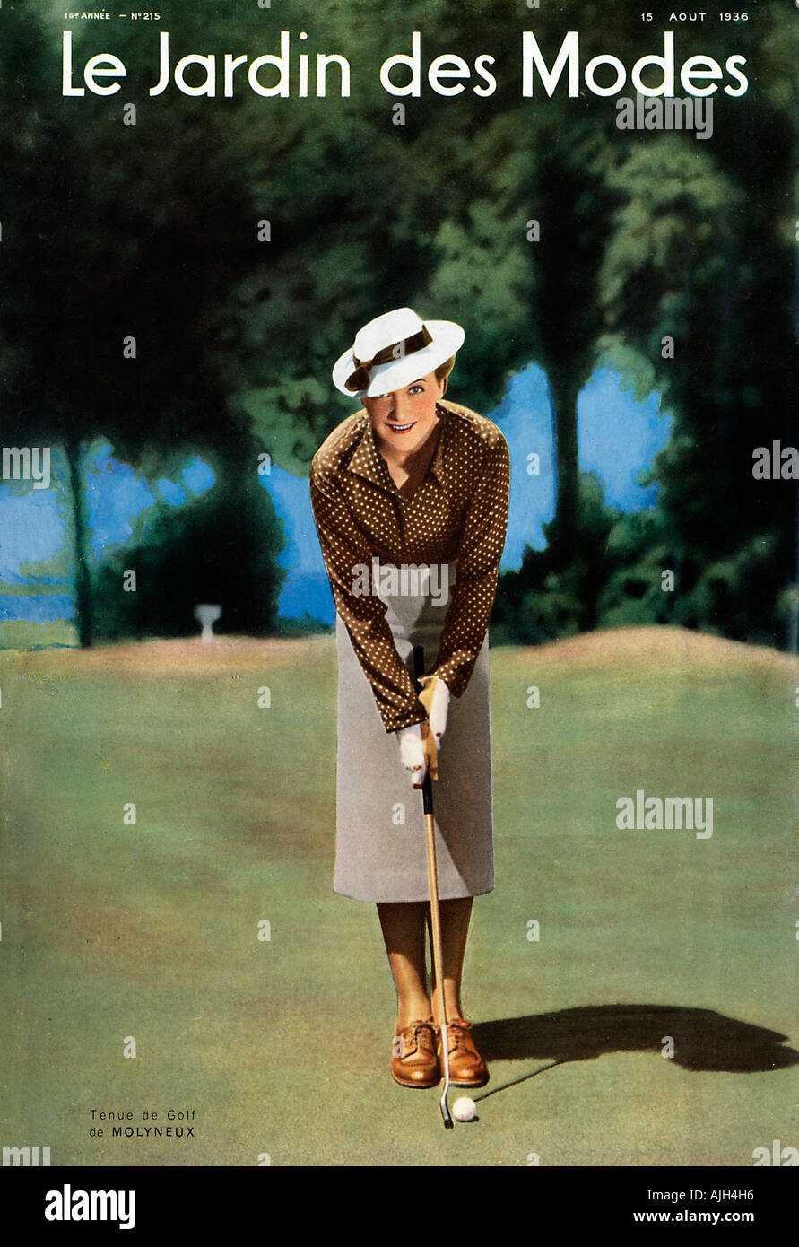 Le Jardin Des Modes Golf French fashion magazine from 1936 Stock Photo -  Alamy