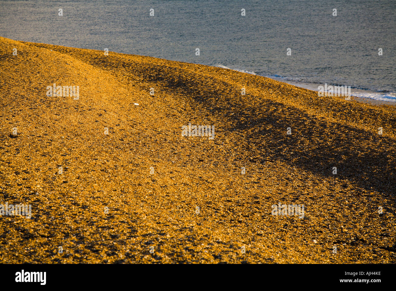 Abstract close view of the shingle beach on hurst spit Hampshire UK Stock Photo